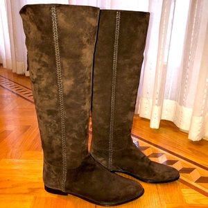 Elie Tahari Brown Suede Tall Boots Size 40